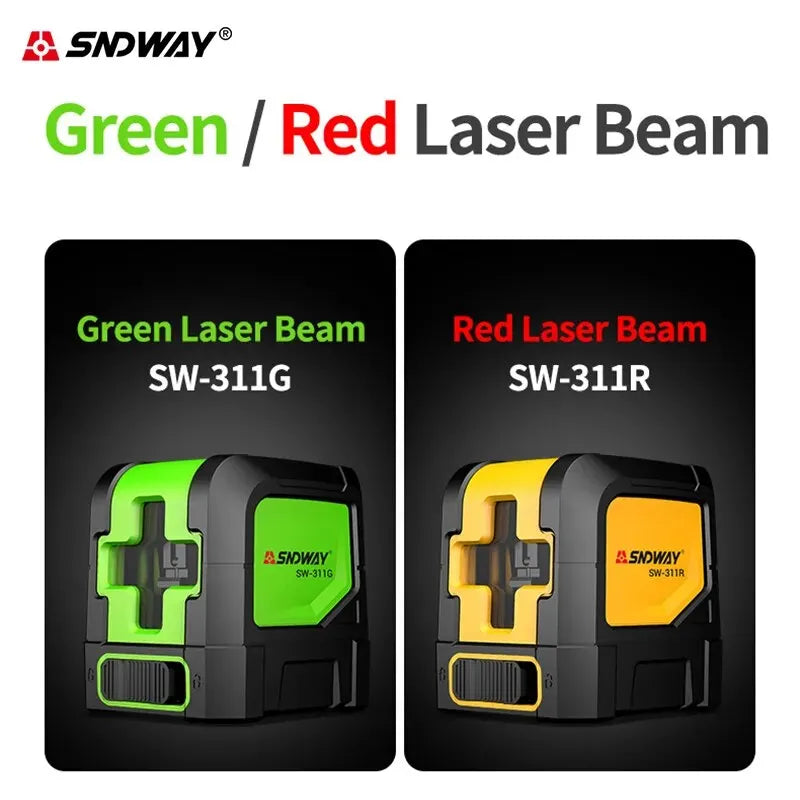Sndway Self Leveling 2 Line Laser Level Green Red Lazer Level Instrument Horizontal Vertical Laser Level
