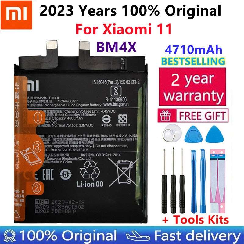 100% Xiaomi Original Battery BM4X BM55 BP42 For Xiaomi 11 Xiaomi11 Mi11 Xiaomi 11 Pro 11 Ultra  Xiaomi 11 Lite Phone Batteries