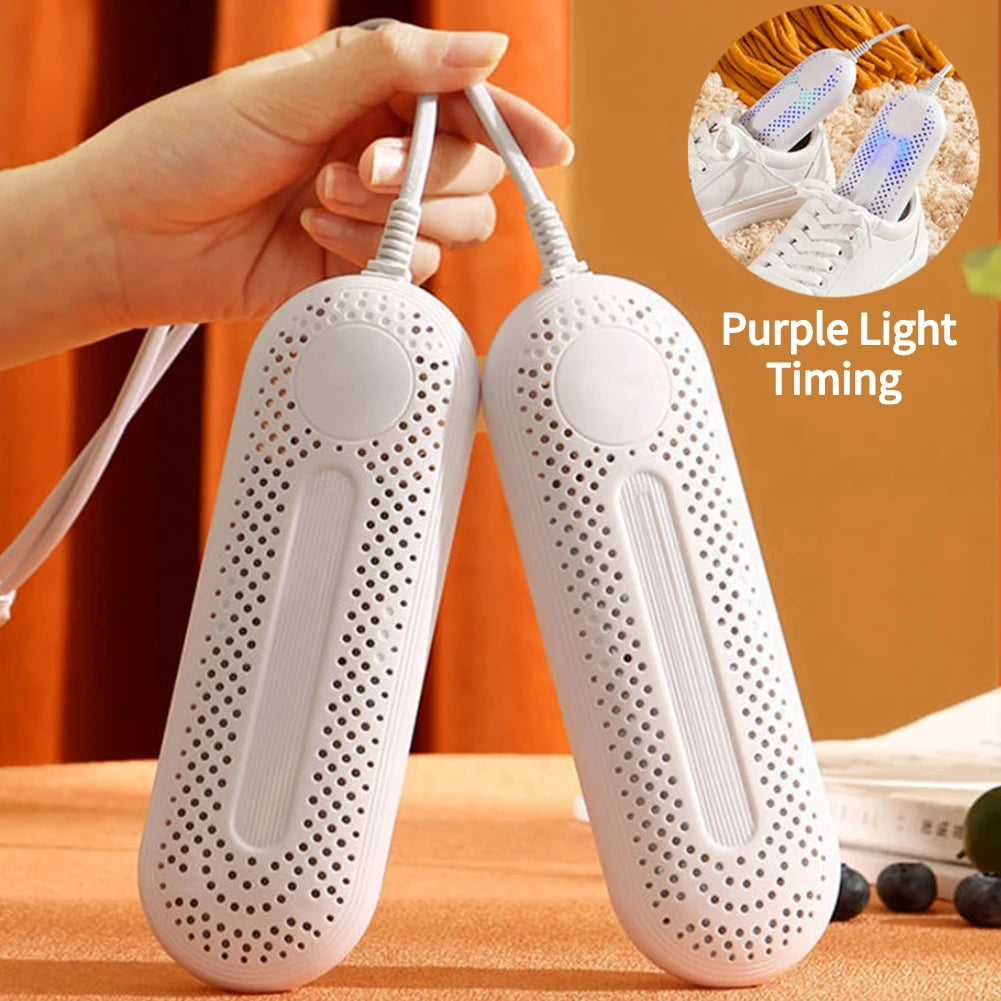 Shoe Dryer and Odor Eliminator Smart Drying Machine Portable Shoes Dehumidifier Timing/Telescopic/Purple Light Compact for Home