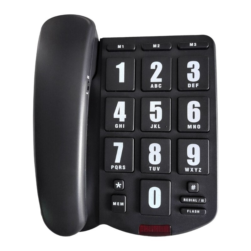 Big Button Landline Phone Desktop Telephone  Ringtone Fixed Home Phone for Elderly and Visually Impaired PK3000