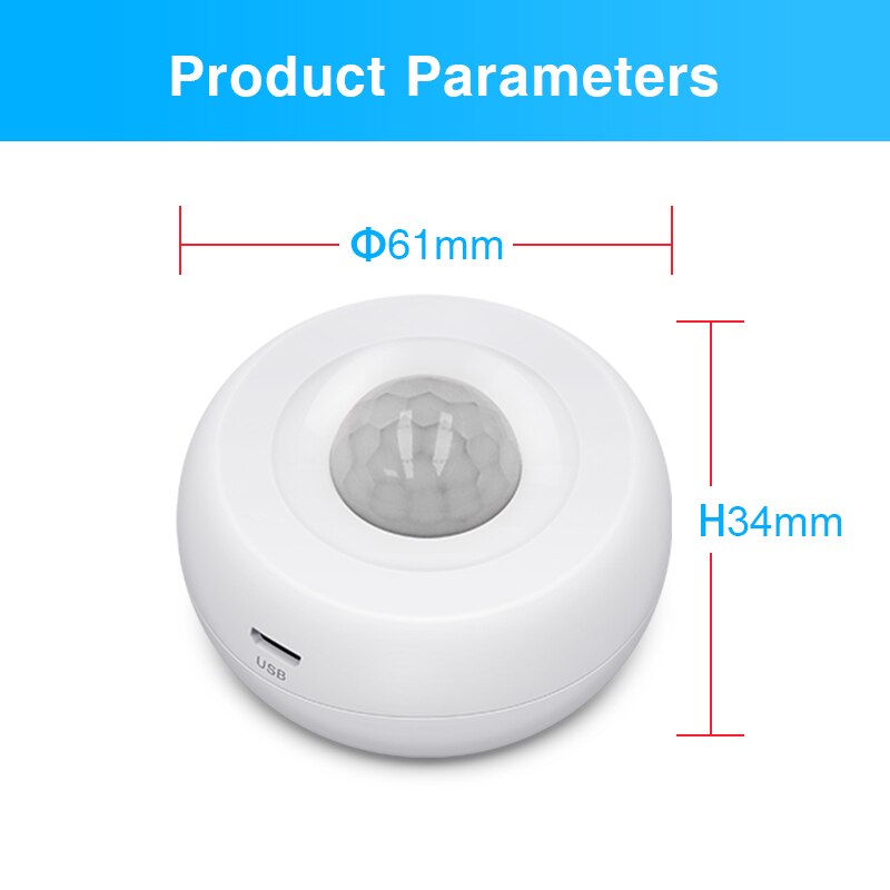 Tuya Zigbee PIR Motion Sensor Detector Movement Sensor Smart Life APP Wireless Home Automation System Work with Alexa Google Hom