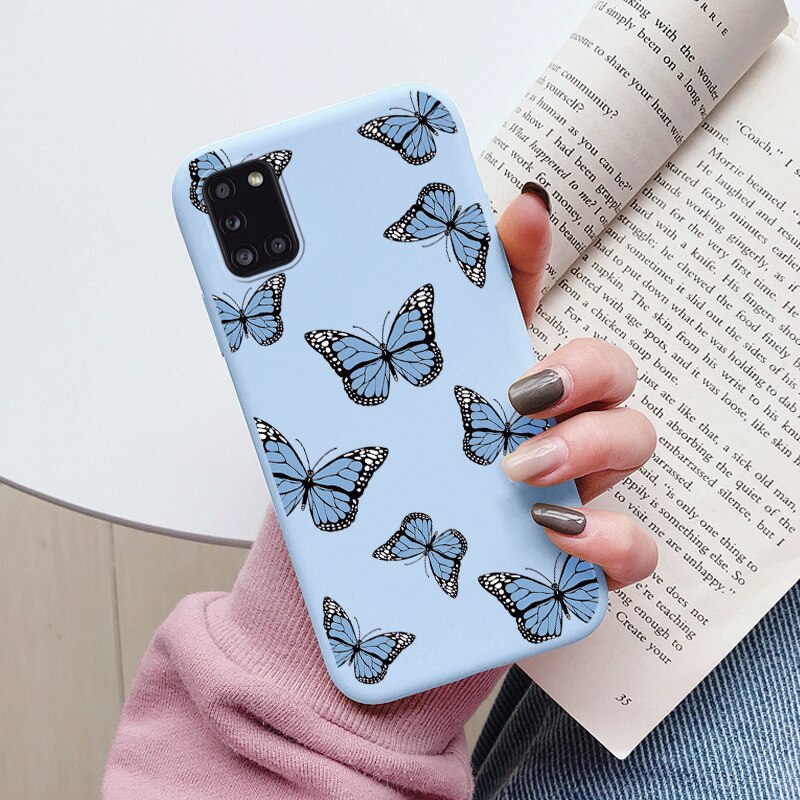 Soft Case For Samsung Galaxy A31 A41 Phone Cover Cute Flowers Butterfly Fundas TPU Coque For Samsung A31 A 31 a 41 Bumper Cases