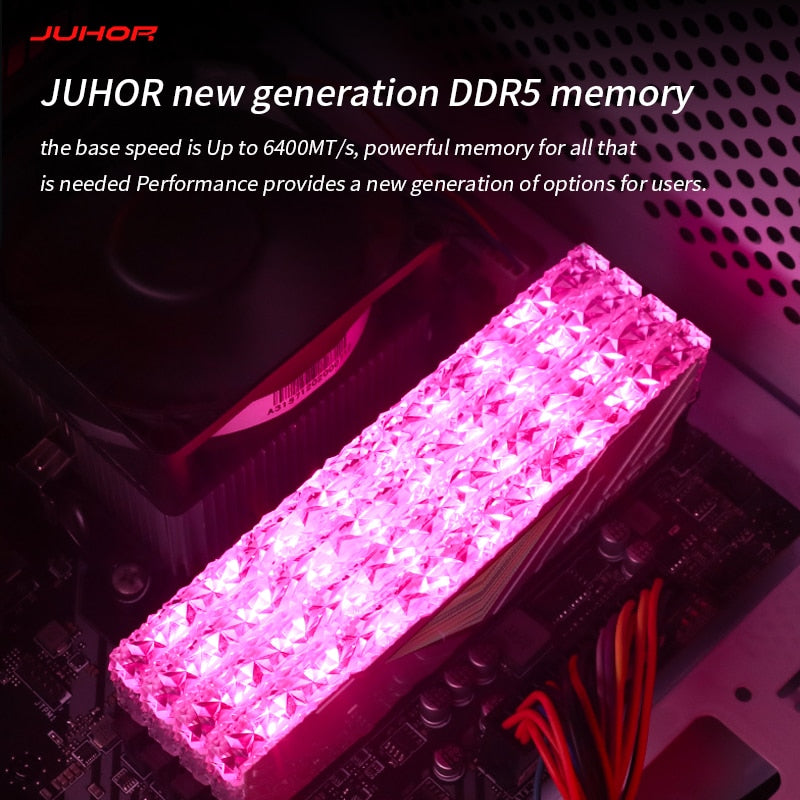 JUHOR Memoria Ram RGB DDR5 16GB 6400MHz  16GB X2 UDIMM Desktop UDIMMRAM PC Computer Memory Hynix Chip