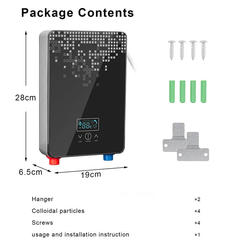 Mini Electric Tankless Water Heater 220V 110V Constant Temperature Instant Hot Water Heater with Digital Display On Demand home