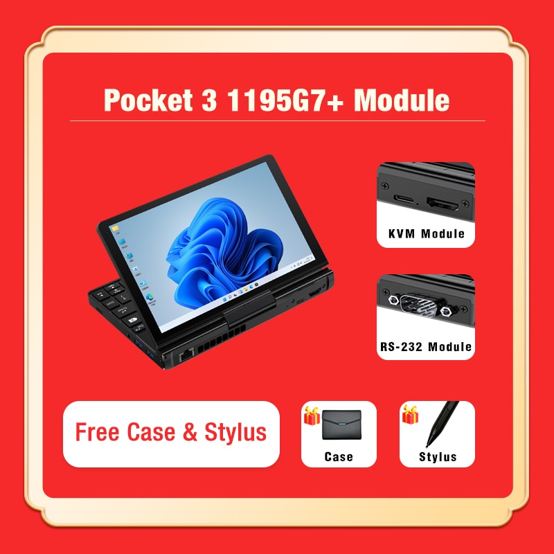 GPD Pocket 3 Memory Hard Disk 16GB SSD 1TB Handheld Portable Mini Gaming Laptop CPU Core i7 Notebook PC Computer Touch Screen