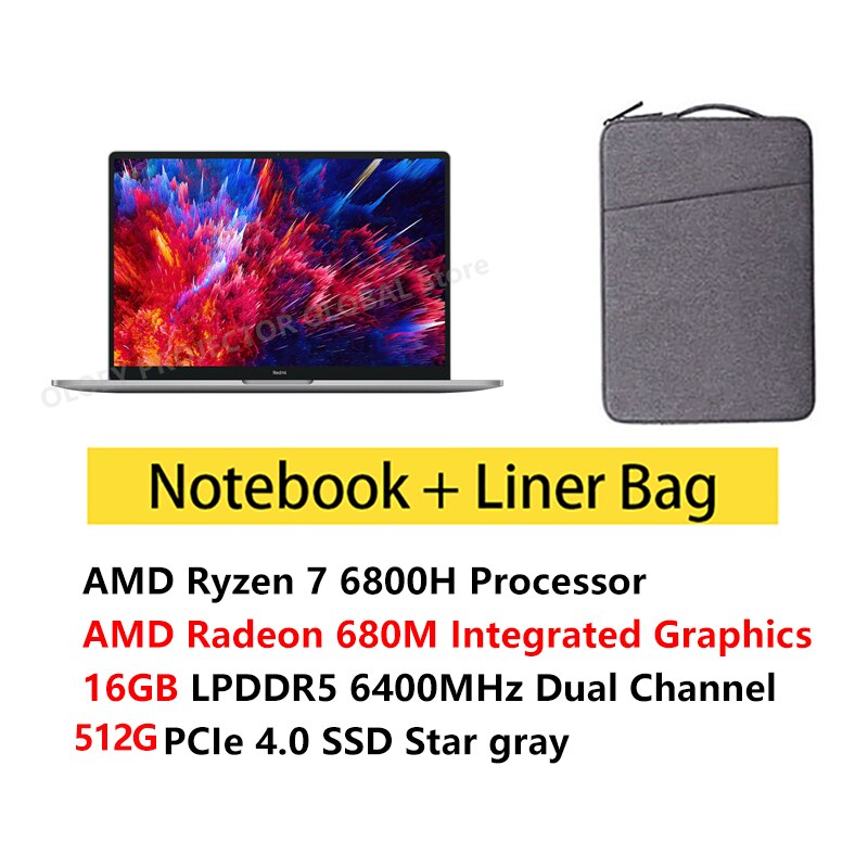 Xiaomi RedmiBook Laptop Pro15 2022 Ryzen R7-6800H/R5-6600H RTX 2050 AMD Radeon 680M 16GB RAM 512G/2T SSD 15.6Inch 3.2K  Notebook