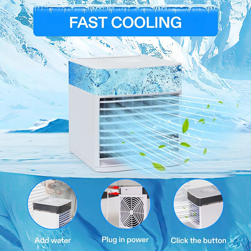 Personal Air Conditioner USB Portable Mini Chillers For Home Office Air Conditioner With 3 Wind Speeds Desktop Air Cooler Fan