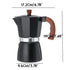 300ml Italian Espresso Stove Top Coffee Maker Percolator Pot 6 Cups Black Heating Method: Electric Furnace, Gas Stove, Alcohol L