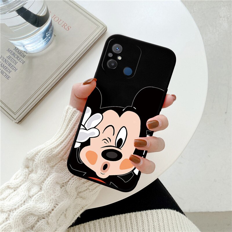 For Redmi 12 C Redmi12C 6.71'' Case Lovely Disney Mickey Mouse Minne Silicone Cover For Xiaomi Redmi 12C Matte Soft Funda Bumper