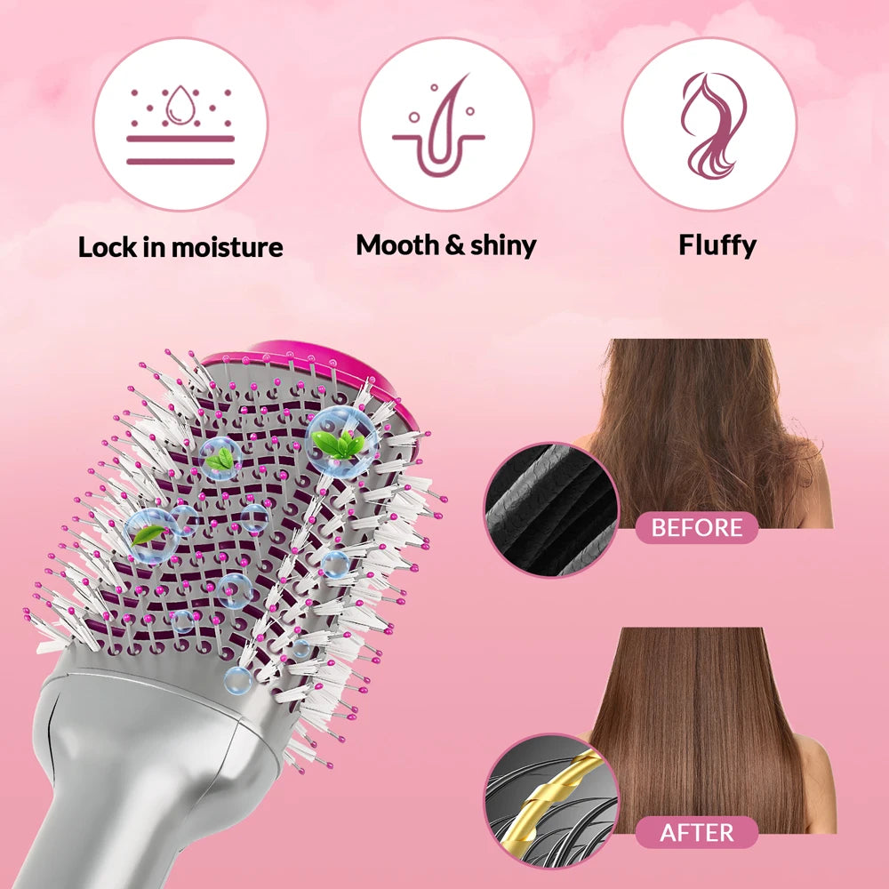 Dryer And Straightening Brush CHIGNON Hair Dryer Hot Air Brush Professional One Step Hair Styler Electric Ion Blow Dryer Brush