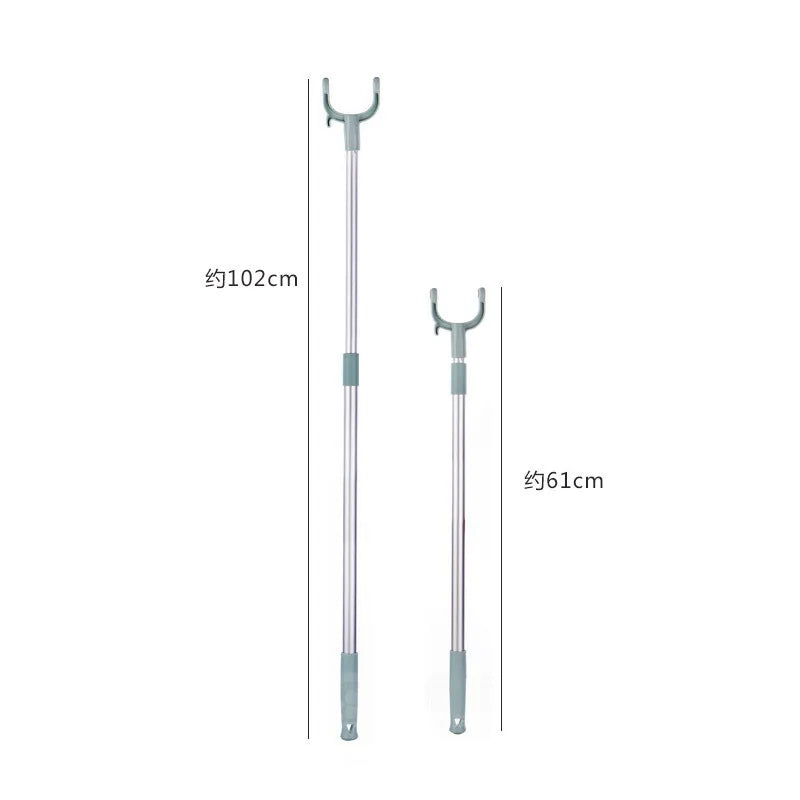 Multi-function Plastic Telescopic Rod  Shower Curtain Fork Rod Household Simple Telescopic Dryer stick For Hanger Cloth