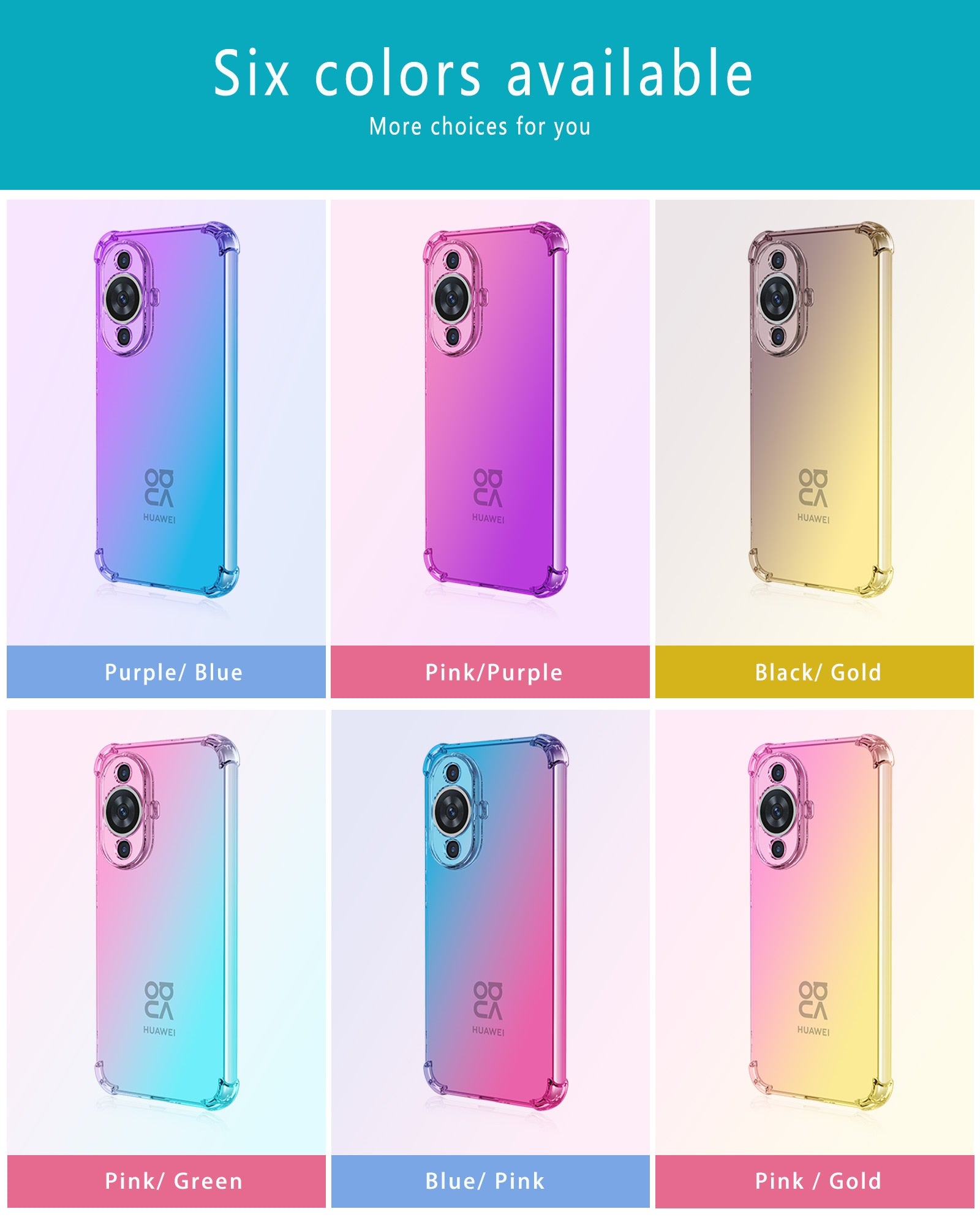 Clear Cute Gradient Huawei Nova 11 Pro Phone Case Slim Anti Scratch Flexible TPU Shockproof Cover for Nova 10 9 SE Y90 Y70 Plus