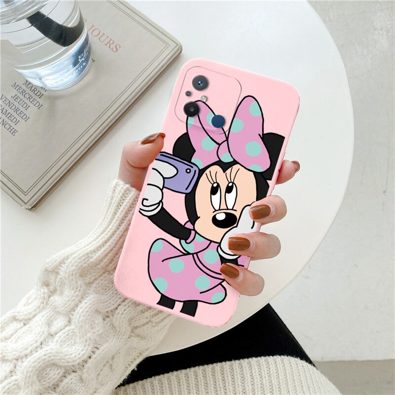 For Redmi 12 C Redmi12C 6.71'' Case Lovely Disney Mickey Mouse Minne Silicone Cover For Xiaomi Redmi 12C Matte Soft Funda Bumper