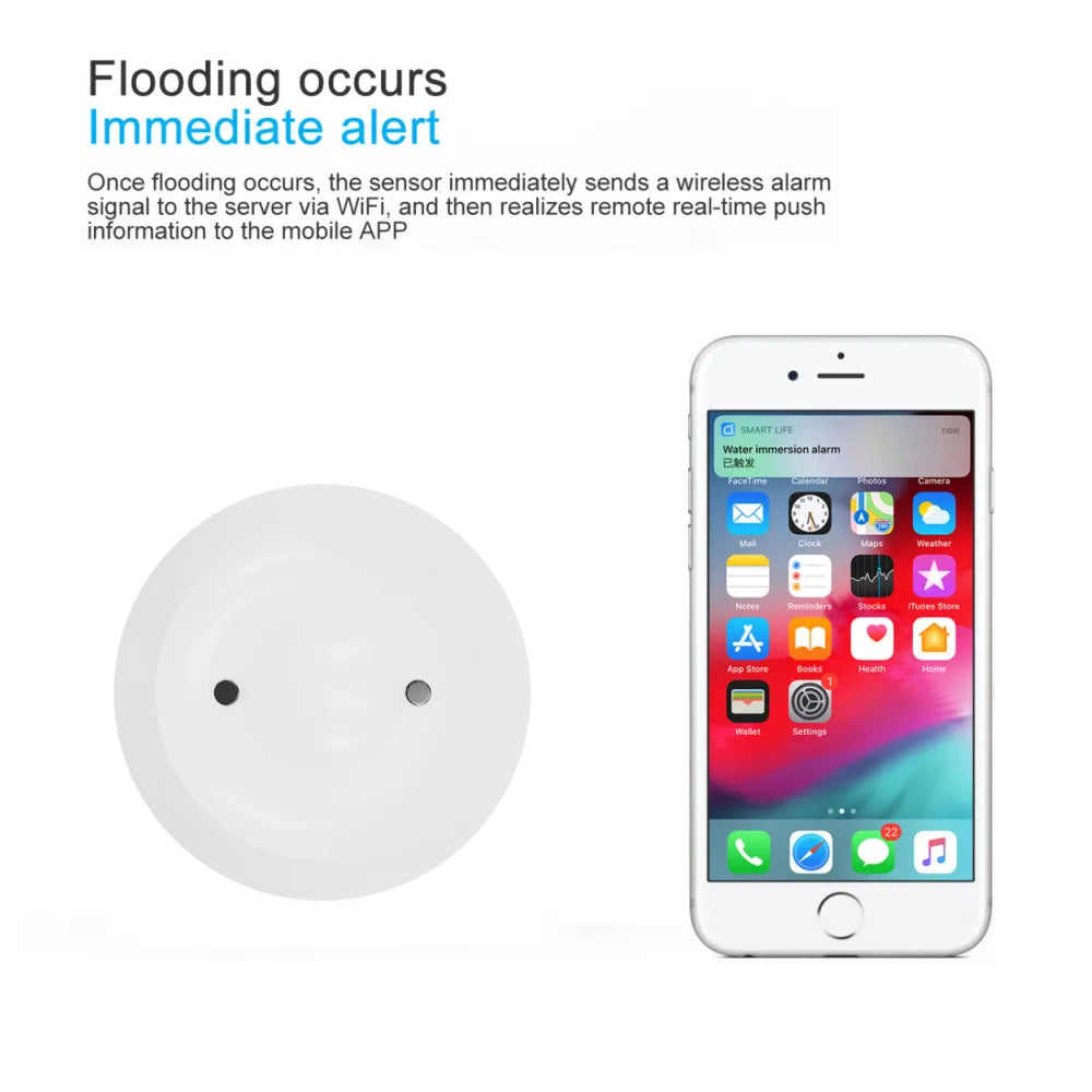 TUYA ZigBee Linkage Water Leakage Sensor Immersion Security Alarm Water Leak Detector Overflow Alert Waterproof Smart Home