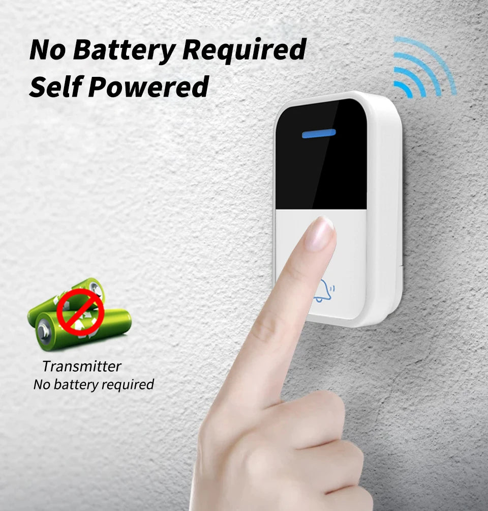 Wireless Doorbell Outdoor Welcome Ring Chime Door Bell Music Melody Remind Smart Home Security Alarm EU UK US Plug