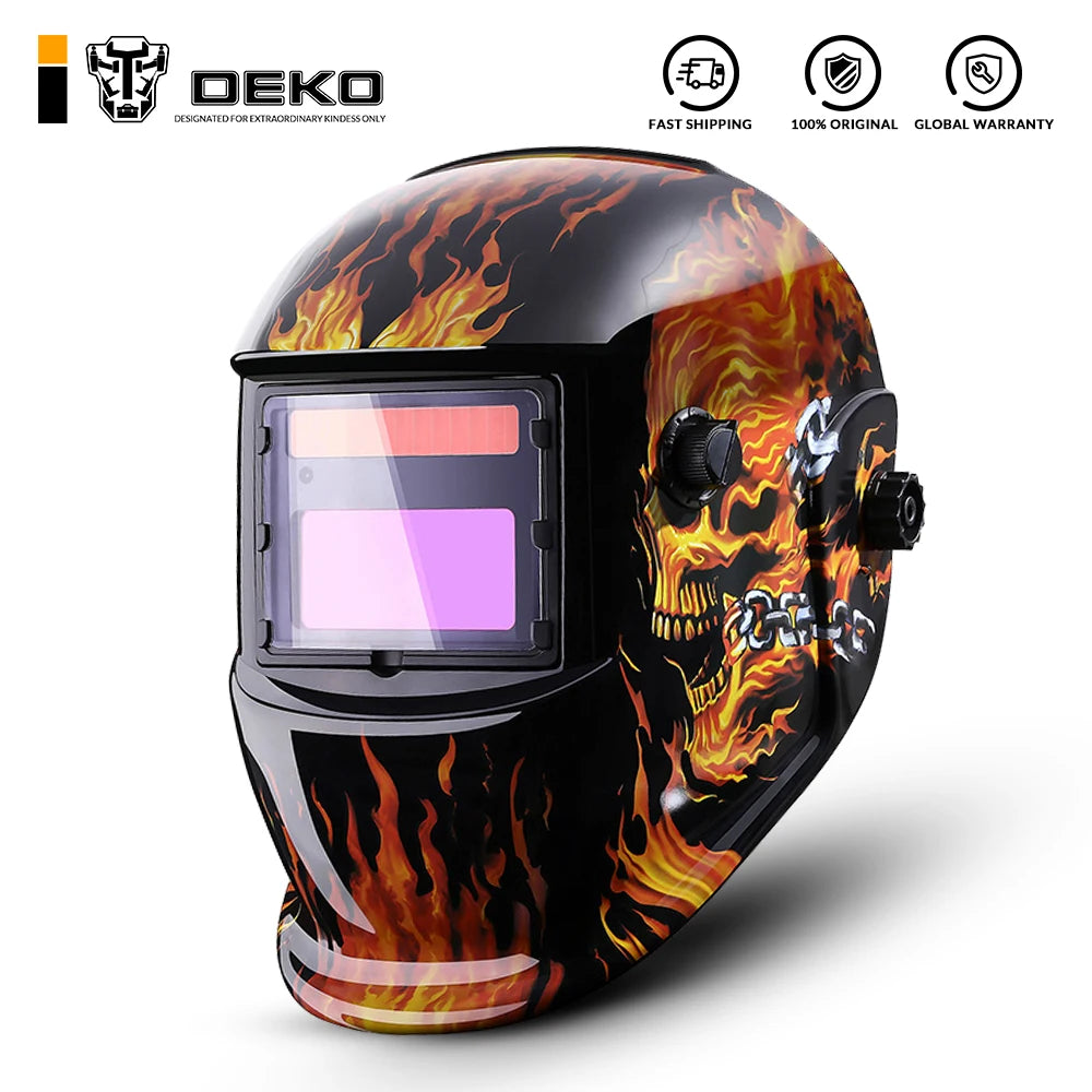 DEKO Welding Equipment Electric Welding Mask Auto Darkening Welding Lens Adjustable Range Helmet for MIG MMA Welding Machine
