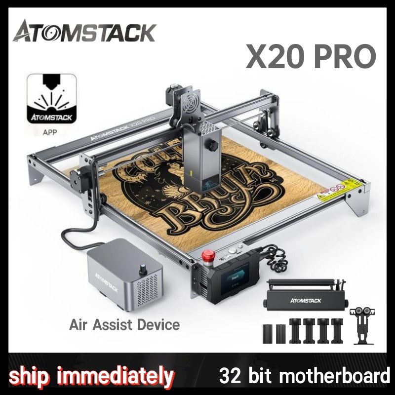 ATOMSTACK S20 X20 130W Portable Laser Engraver Desktop Cutter Engraving Machine For Wood Metal 32-bit Motherboard Offline Mark