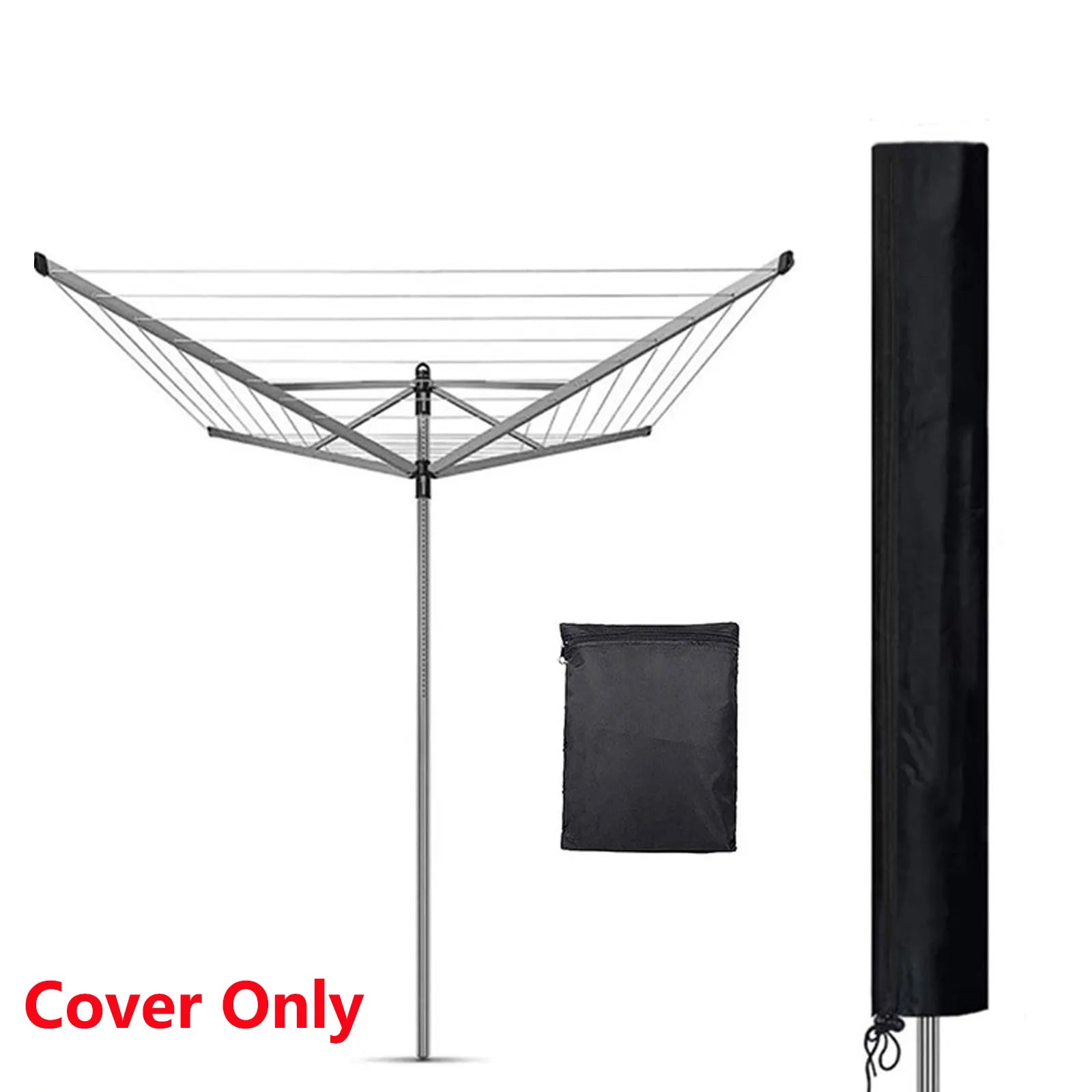 Outdoor Garden Rotary Dryer Washing Line Cover Drying Rack Cover Waterproof 210D Oxford Fabric Windproof Anti-UV Universal Cover