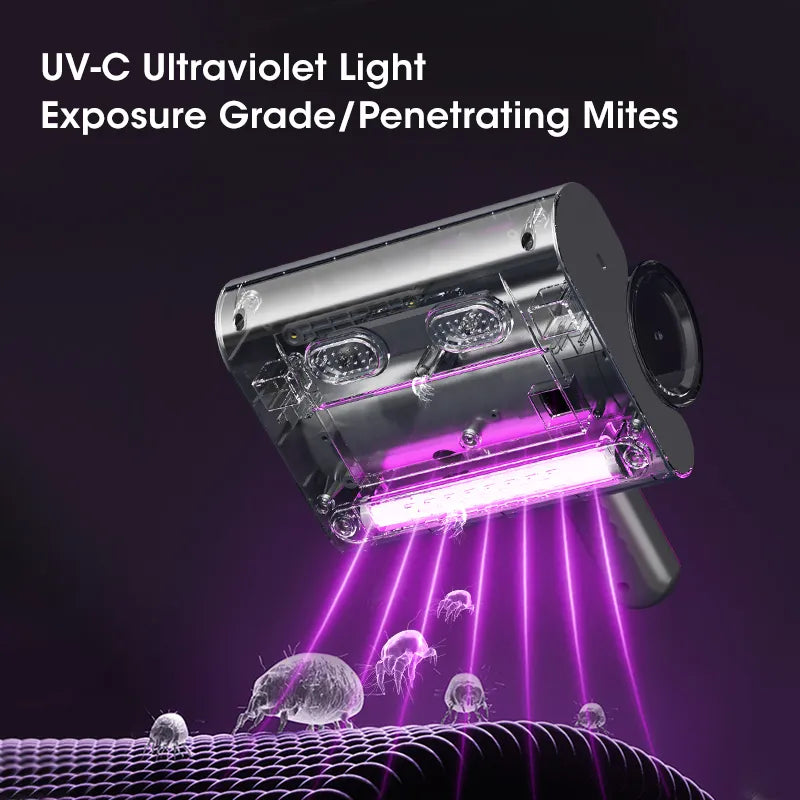 Portable Wireless UV Vacuum Mite Remover 7500PA Handheld Vacuum Triple Filtration Sterilization Mite Control for Mattress Sofa
