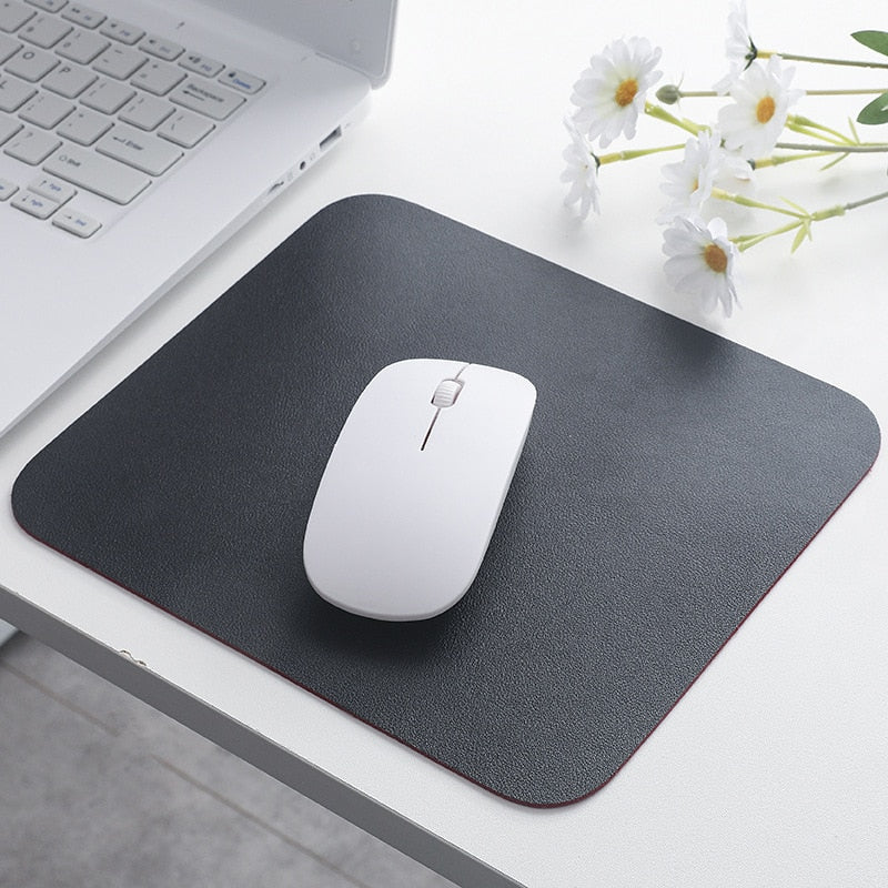 1 Pcs Solid Color PU Mouse Pad Simple Waterproof Game Mat Anti-slip Practical Table Mat Office Supplies【Wholesale】