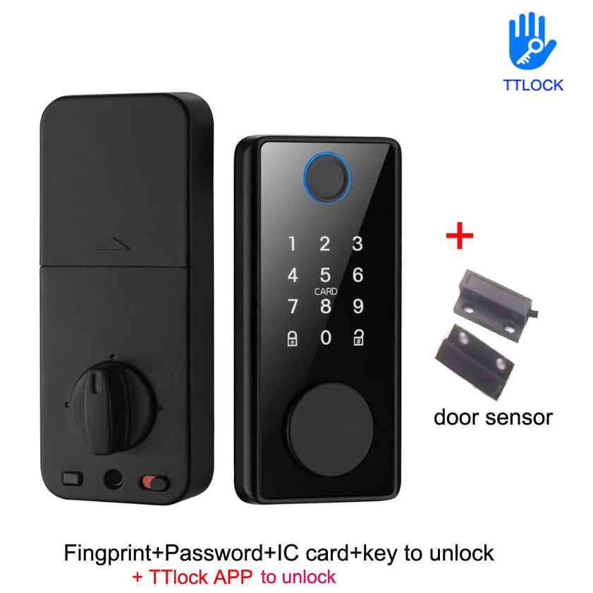 Smart Deadbolt Locks of Tuya Bluetooth App Biometric Fingerprint Password Keyless Entry Front Door Lock