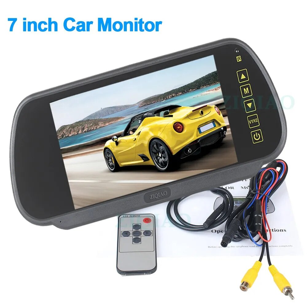 ZIQIAO 7" 5" 4.3 Inch Lcd Color Screen Car Rear View Mirror Monitor Foldable Display Optional