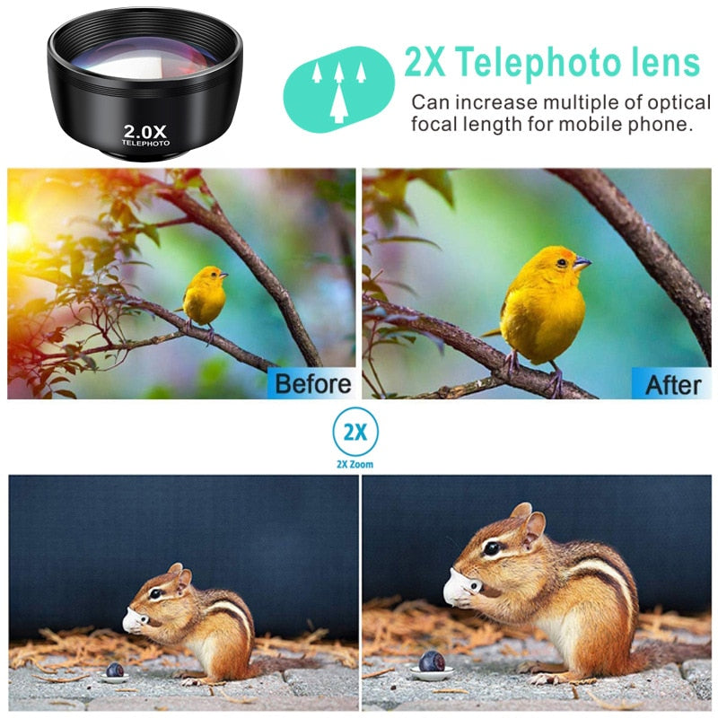 Universal Mobile Phone Lens Wide-angle Macro Fisheye Lens Seven In One Set External Camera Close Range Lens Ten In One Set Lens
