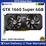 SOYO GTX 1660 Super 6GB Graphic Card GDDR6 12NM 192 Bit PCI-E 3.0×16 8Pin NVIDIA Brand New Video Card Support Gaming Desktop GPU