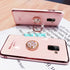 For Samsung Galaxy A5 A8 Plus A6 Plus J8 2018 Electroplated  Phone Case Bling Crystal Holder Cover Soft TPU Back Cover