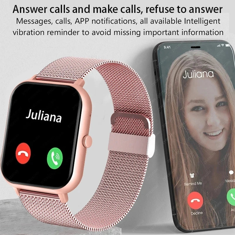 2024 New Bluetooth Call Smart Watch Women Men Heart Rate Blood Oxygen Voice Assistant 100+Sports Ladies Smartwatch For Xiaomi