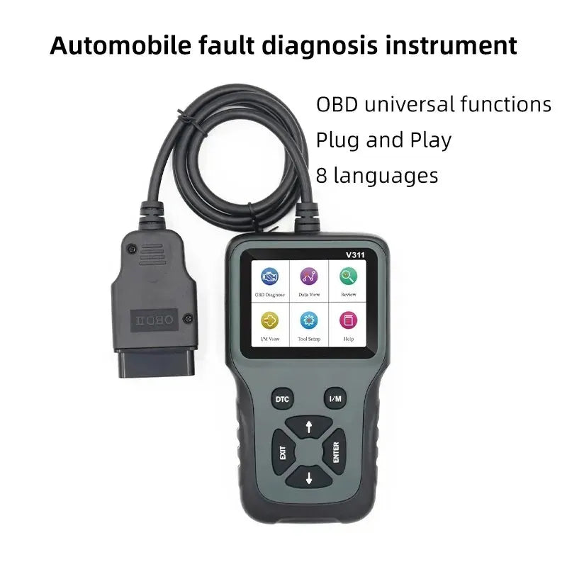 1 PC V311 Automobile Fault Diagnosis Instrument Engine Detection Car Code Reading Card Handheld Car Inspection Tool Obd2