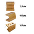 Natural Hotel Mini Multi Slots Bamboo Stand Space Saving Bathroom Electric Toothbrush Head Holder Non Slip Durable Freestanding