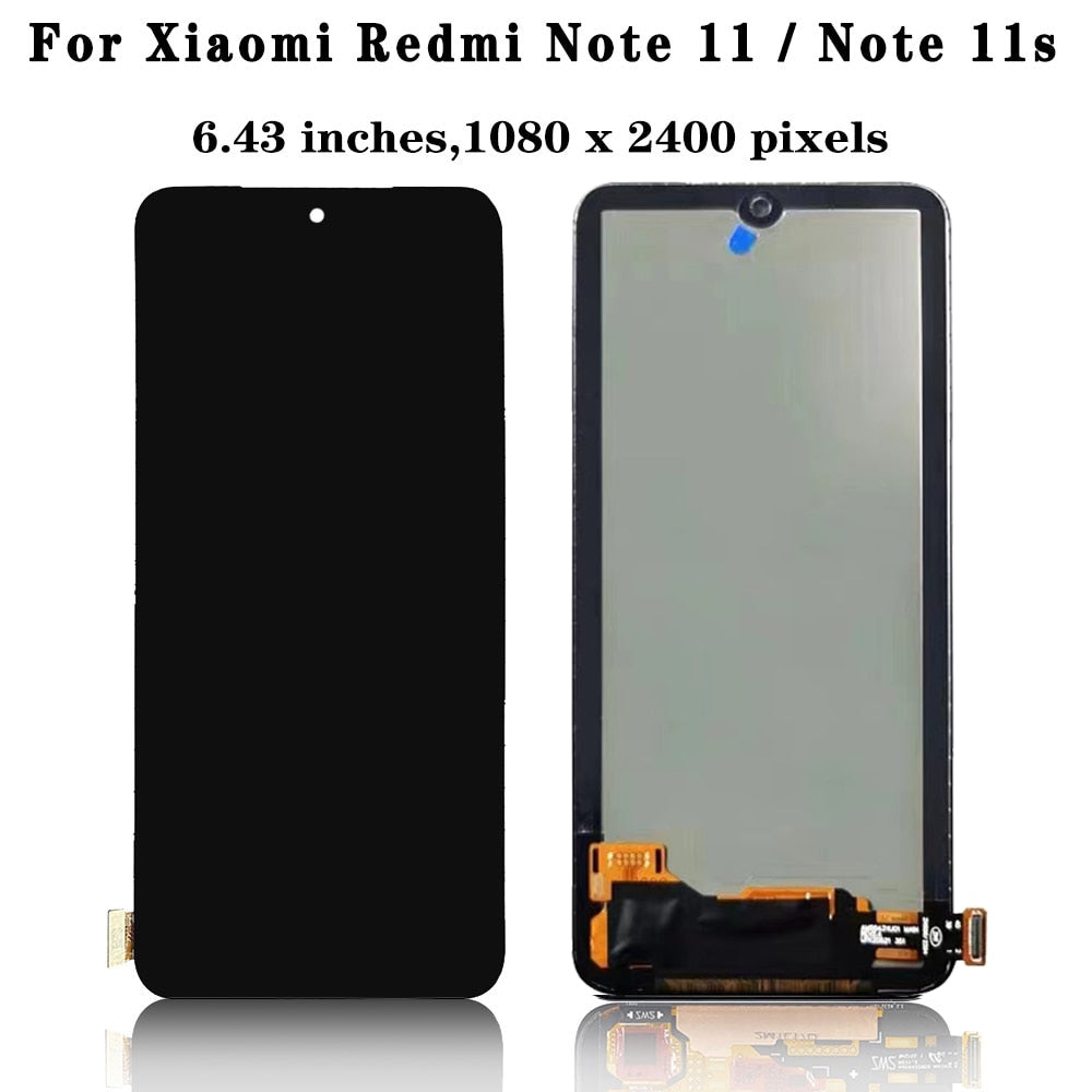100% Test For Xiaomi Redmi Note 11 Display Note11 2201117TG Screen Touch Glass Digitizer For Redmi Note 11S LCD With Frame