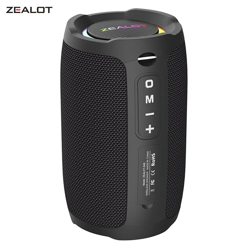 ZEALOT S49 Portable Bluetooth Speaker 20W IPX7 Waterproof Powerful Sound Box Bass Boost Dual Pairing TF, TWS, USB