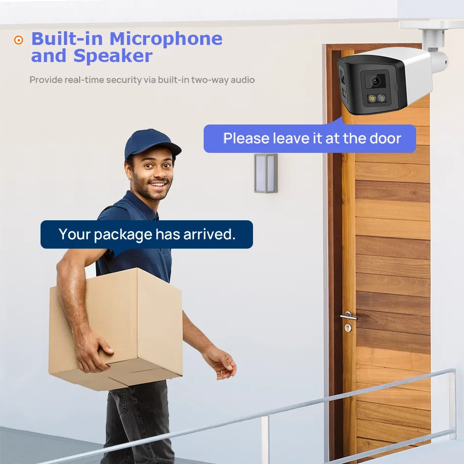 Hik Compatible 4MP Panoramic Colorvu IP Camera Built-in MIC Speaker Human Detection SD Card Slot WDR Surveillance IP Cameras APP