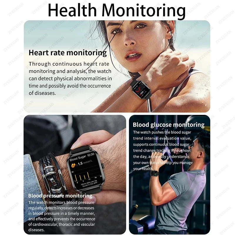 2024 New Fashion Voice Call Smart Watch Ladies Forever Display Custom Face Sports Health Bracelet IP68 Waterproof Smartwatch Men