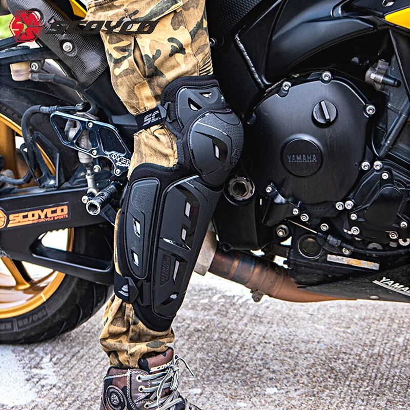 SCOYCO Motorcycle Protector K26H26 Knee Elbow Protector 4/PCS TPU Material Anti Fall Collision Protector CE Protector