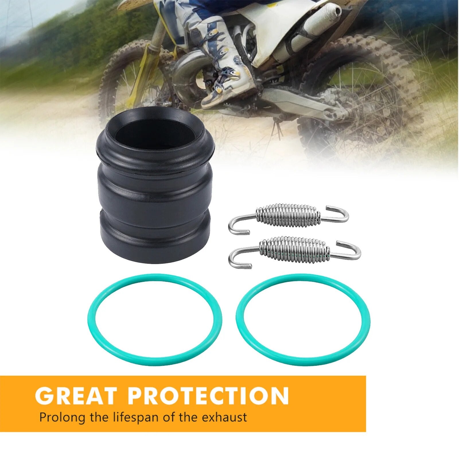 Motorcycle Exhaust Coupler Kit Muffler Tailpipe Rubber Seal For KTM 250 300 EXC MXC XCW XC SX 6D Freeride 1998-2016 50205057000