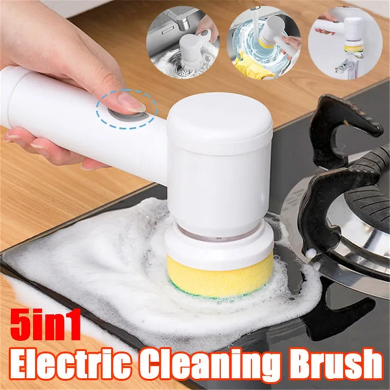 Efficient Electric Clean Scrubbers Brush Bathroom Wash Brush Handheld Bathtub Brush Electric Brush Kitchen Care Washing Cleaning