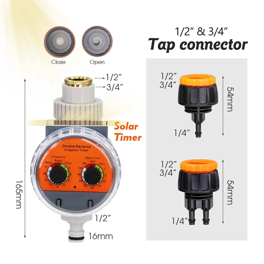 Garden 0.8mm 60W Self-Priming Pump Misting Watering System Greenhouse White 1/4" PE Hose Timer Automatic Sprayer Irrigation Kit