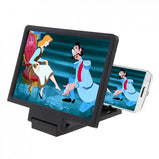 3X Black Acrylic + ABS Portable Adjustable 3D Video Mobile Phone Screen Magnifier with Mobile Phone Bracket