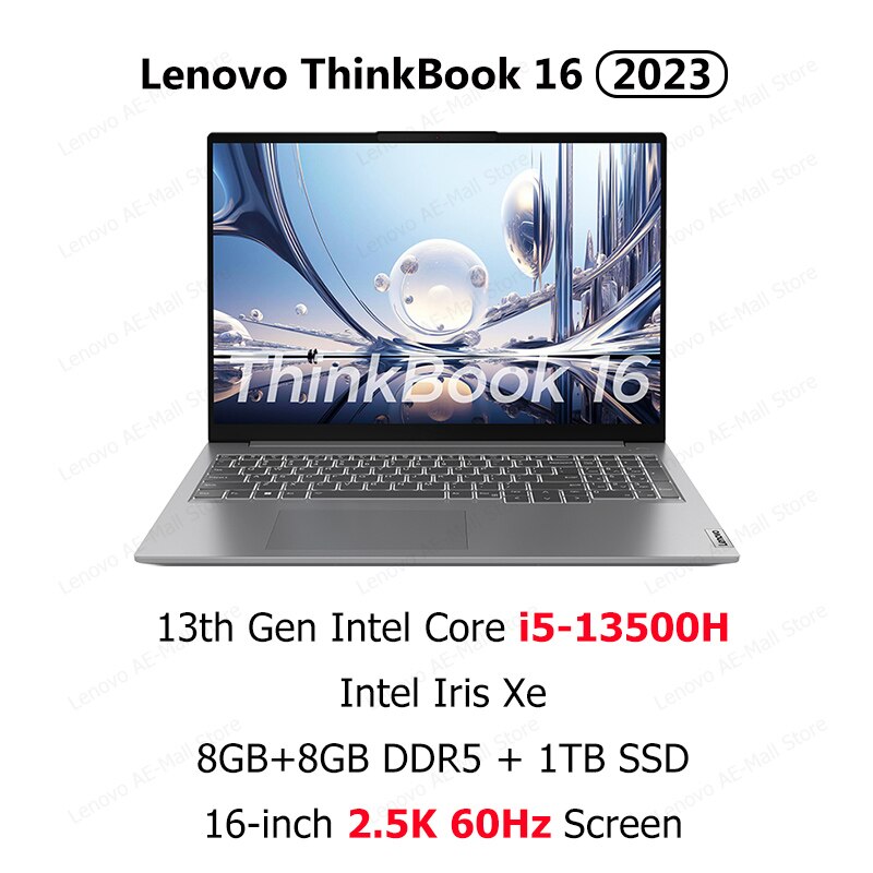 Lenovo ThinkBook 16 Laptop 2023 Intel Core i7-13700H/i5-13500H 16GB + 1TB SSD 16 Inch 2.5K 60Hz IPS Screen Computer Notebook PC