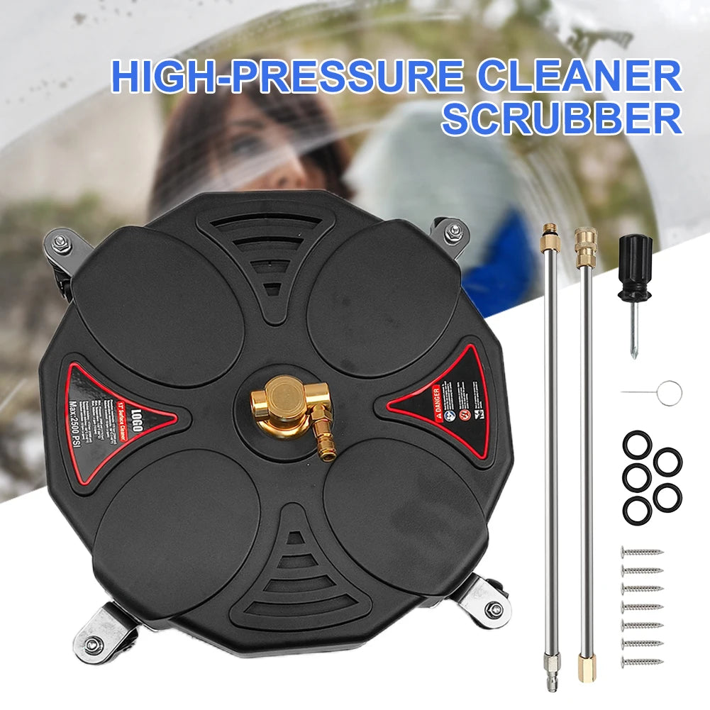 Pressure Washer 1/4 Quick Connector Patio Cleaner 2500PSI Surface Cleaner Attachment with Extension Wand Replacement Nozzles