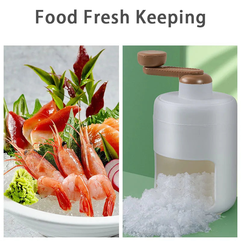 New Manual Ice Shaver Fruit Smoothie Maker Portable Ice Crusher for Home Camping Ice Desert Snow Ice Shaved Ice Making Machine