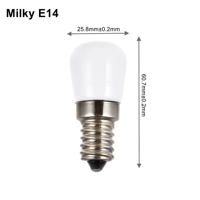 Mini 2W LED Light Bulbs E14 E12 T22 220V 110V 12V 24V 2835 SMD Refrigerator Lamp Screw Bulb For Refrigerator Freezer