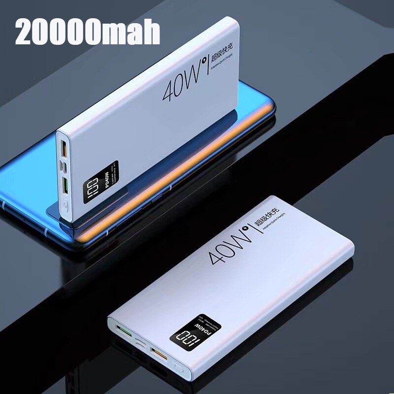 20000mah Power Bank 40W Fast Charging Digital Display Portable External Battery Powerbank For iPhone Samsung Xiaomi Poverbank