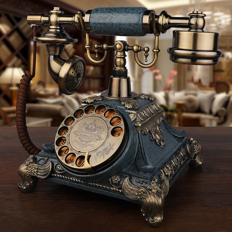 Retro Landline Telephones Wired Home Rotary Dial Classic European Style Nostalgic Old Fixed Vintage Phones
