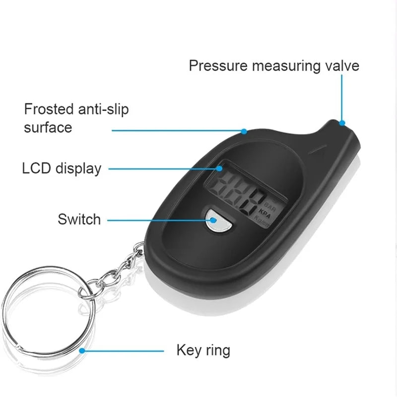 New Tire Pressure Gauge Mini Keychain Style Car Tire Air Pressure Tester Meter Tires Pressure Monitor Inspection Tool