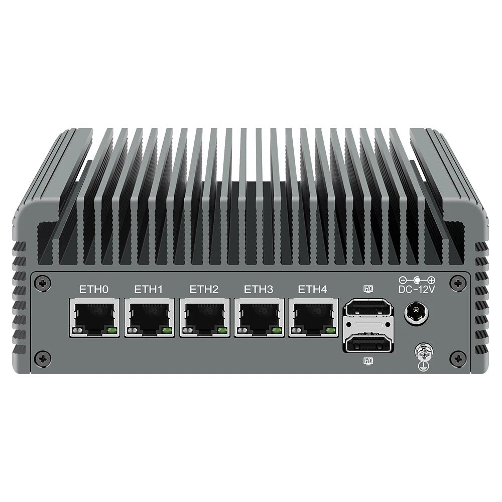 12th Gen 5xi226-V Firewall Appliance 2.5G Router Intel i3 N305 N200 N100 DDR5 2*NVMe 2*SATA3.0 Fanless Mini PC ESXi Proxmox Host