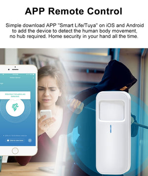 Tuya WIFI PIR Motion Sensor Wifi Movement Detector Infrared Human Presence Sensor Smart Life APP Wireless Home Security System